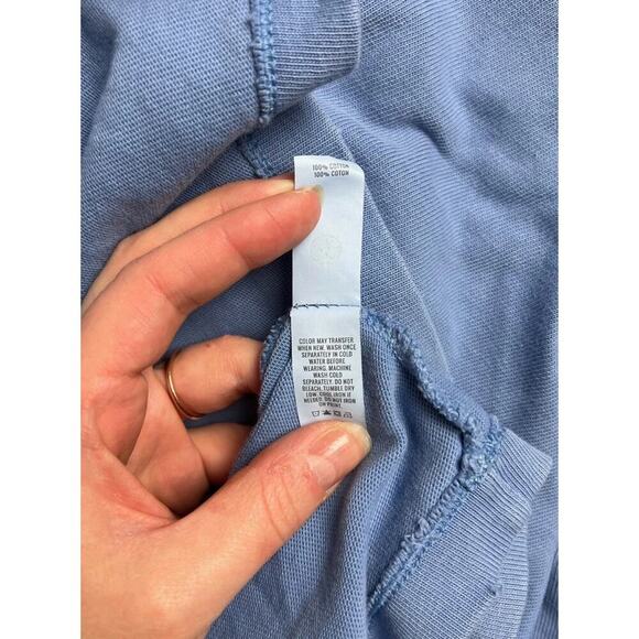 Aerie Periwinkle Oversized Muscle Tee Raw Hem Neckline Boxy Lightweight Size XS - Picture 6 of 6